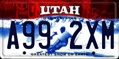 UT license plate A992XM