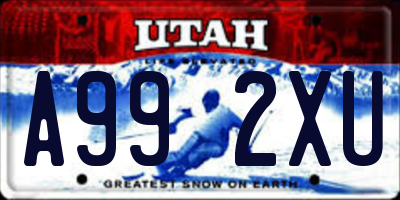UT license plate A992XU