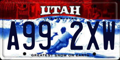 UT license plate A992XW