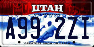 UT license plate A992ZI