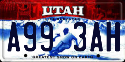 UT license plate A993AH