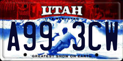 UT license plate A993CW