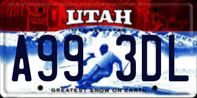 UT license plate A993DL