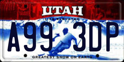 UT license plate A993DP