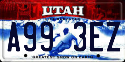 UT license plate A993EZ