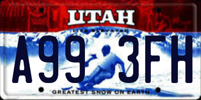 UT license plate A993FH