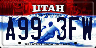 UT license plate A993FW