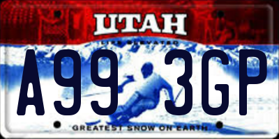 UT license plate A993GP