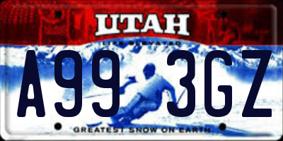 UT license plate A993GZ