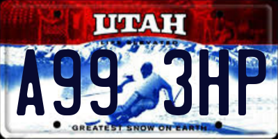 UT license plate A993HP