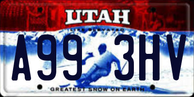 UT license plate A993HV