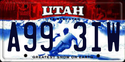 UT license plate A993IW