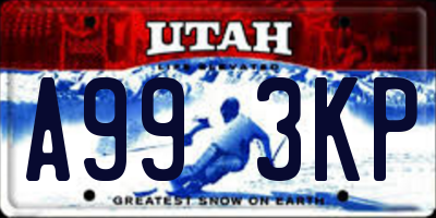 UT license plate A993KP