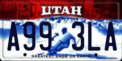 UT license plate A993LA