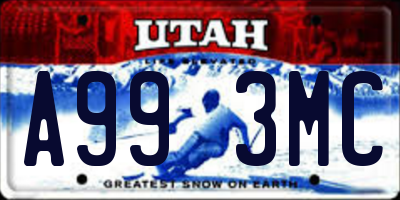 UT license plate A993MC