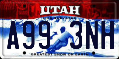 UT license plate A993NH