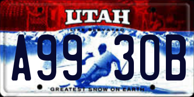 UT license plate A993OB