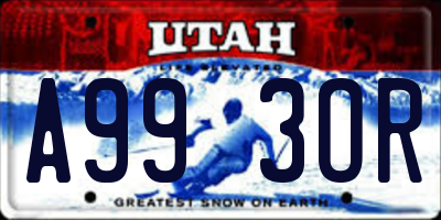 UT license plate A993OR