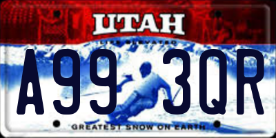 UT license plate A993QR