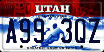 UT license plate A993QZ