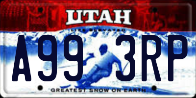 UT license plate A993RP