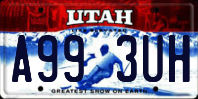 UT license plate A993UH