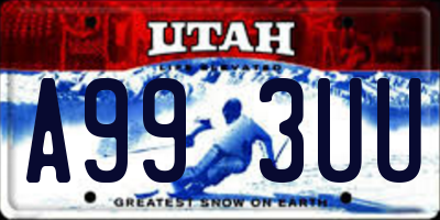 UT license plate A993UU