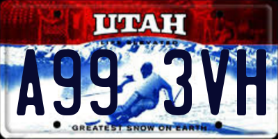UT license plate A993VH