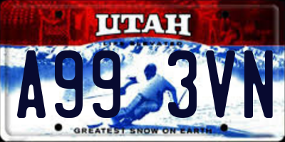 UT license plate A993VN