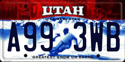 UT license plate A993WB