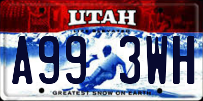 UT license plate A993WH