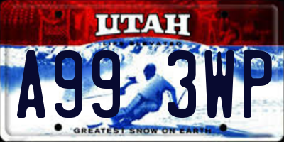 UT license plate A993WP