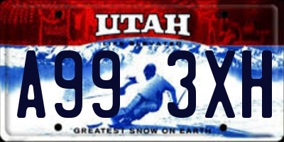 UT license plate A993XH