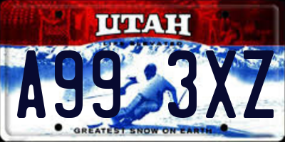 UT license plate A993XZ