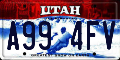 UT license plate A994FV