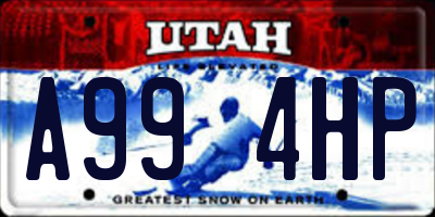 UT license plate A994HP