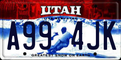 UT license plate A994JK