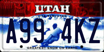 UT license plate A994KZ