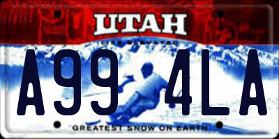 UT license plate A994LA