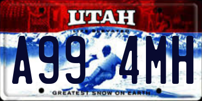UT license plate A994MH