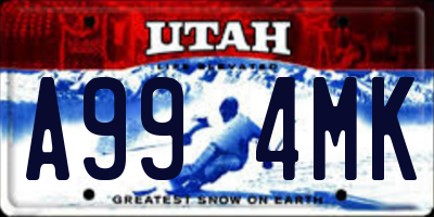 UT license plate A994MK