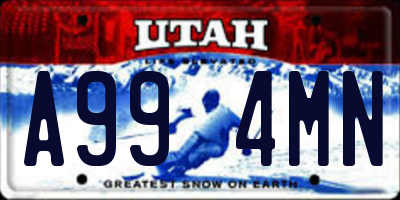 UT license plate A994MN