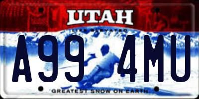 UT license plate A994MU