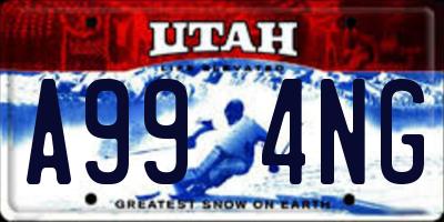 UT license plate A994NG