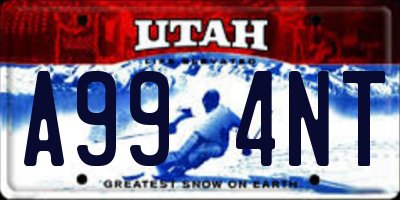 UT license plate A994NT