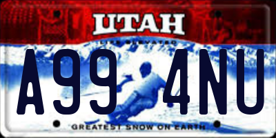 UT license plate A994NU
