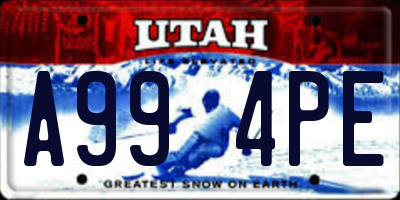 UT license plate A994PE