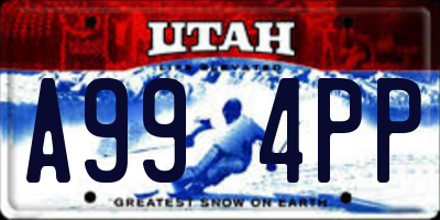 UT license plate A994PP