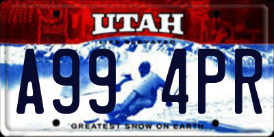 UT license plate A994PR