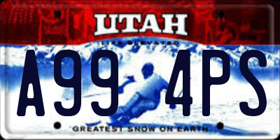 UT license plate A994PS